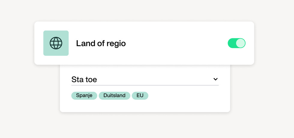 Geavanceerde zakelijke kaartcontroles - Beperk uitgaven per geolocatie om onbedoelde aankopen te verminderen of blokkeer transacties in landen met een hoger frauderisico.